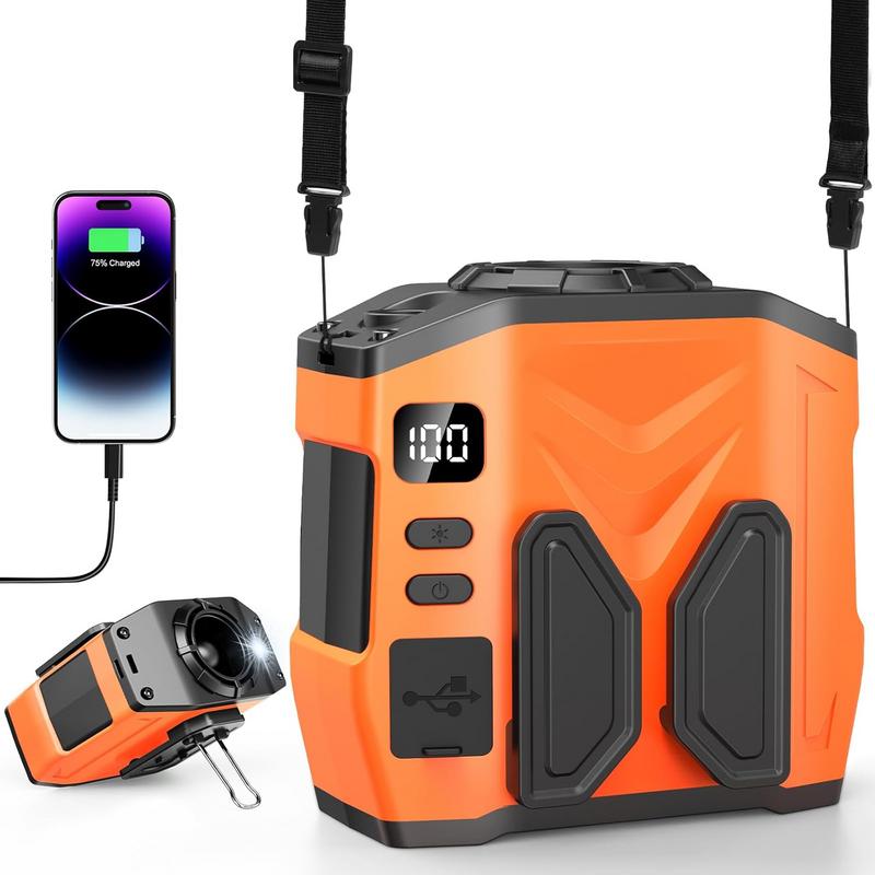 מאוורר אישי נייד נטען 10000mAh עם 5 מהירויות ותאורה