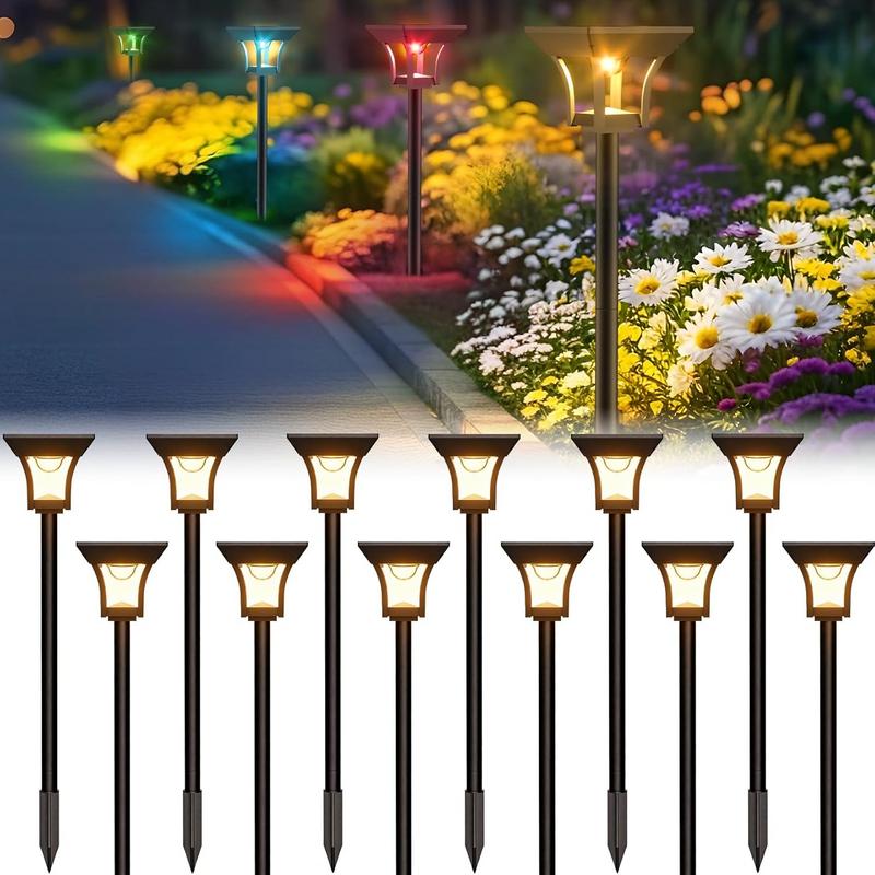 סט 12 מנורות שביל סולאריות לגינה CINOTON RGBCW