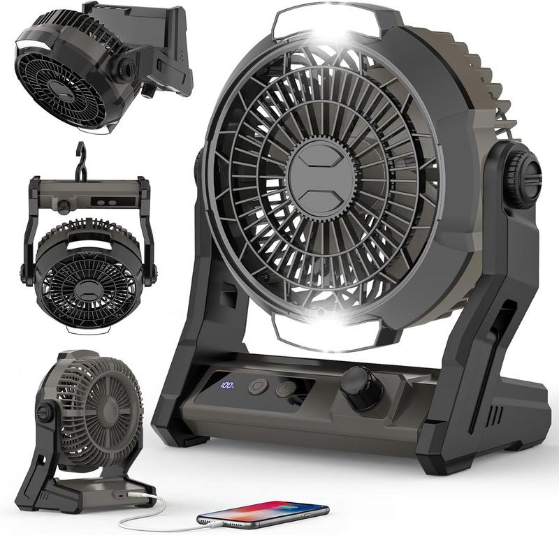 מאוורר קמפינג נטען Electactic 3 ב-1 עם 5 מהירויות