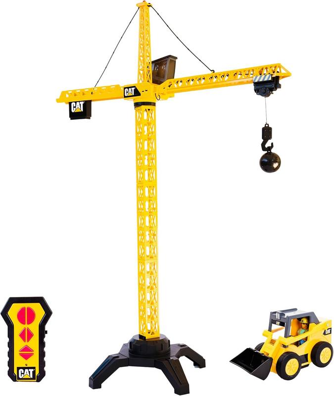 סט מנוף ענק עם שלט ורכב עבודה Cat Construction Workforce Jumbo Tower Crane