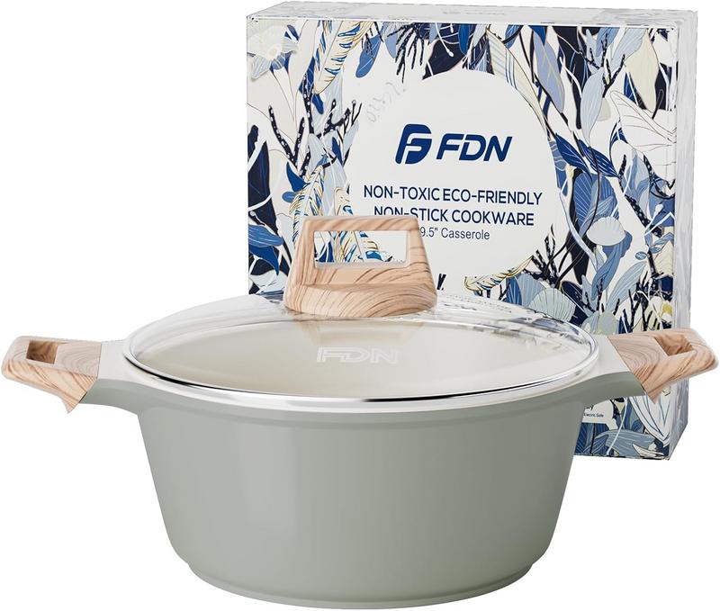 סיר בישול קרמי גדול עם ציפוי טיטניום FDN כולל מכסה