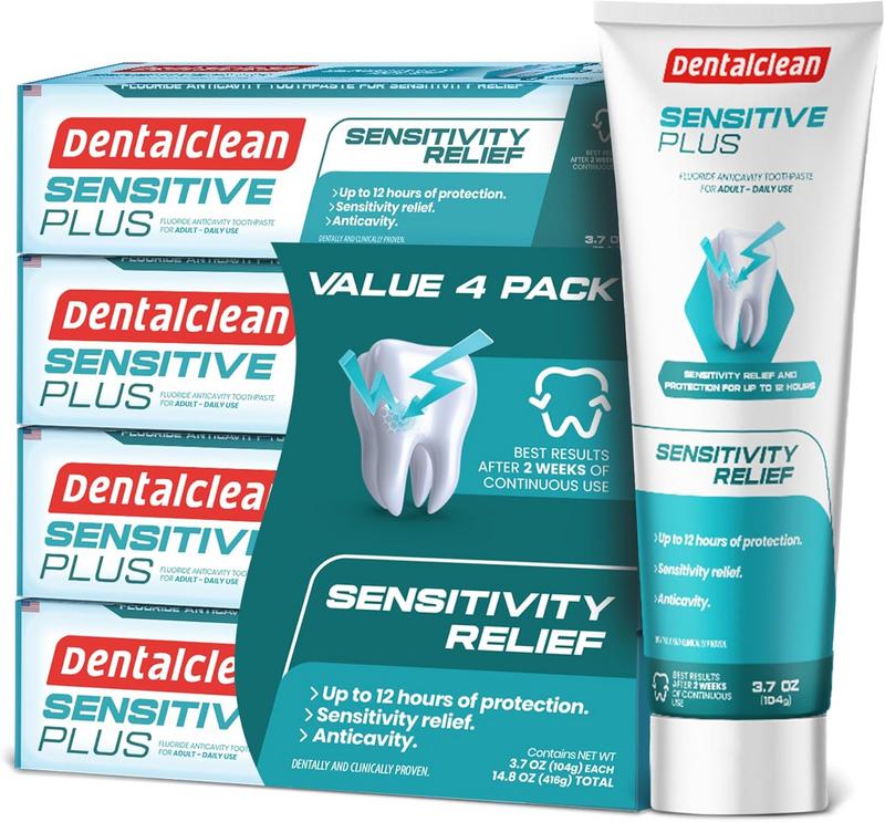 אריזת 4 משחות שיניים ג'ל לשיניים רגישות Dentalclean