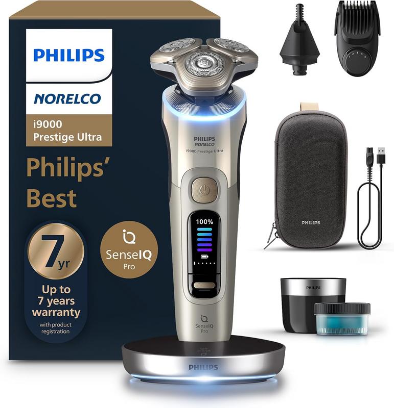 מכונת גילוח חשמלית רטובה ויבשה Philips Norelco Shaver i9000 Prestige Ultra
