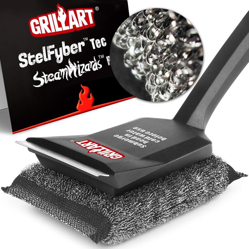 מברשת ניקוי לגריל ללא סיבי נירוסטה GRILLART SteamWizards