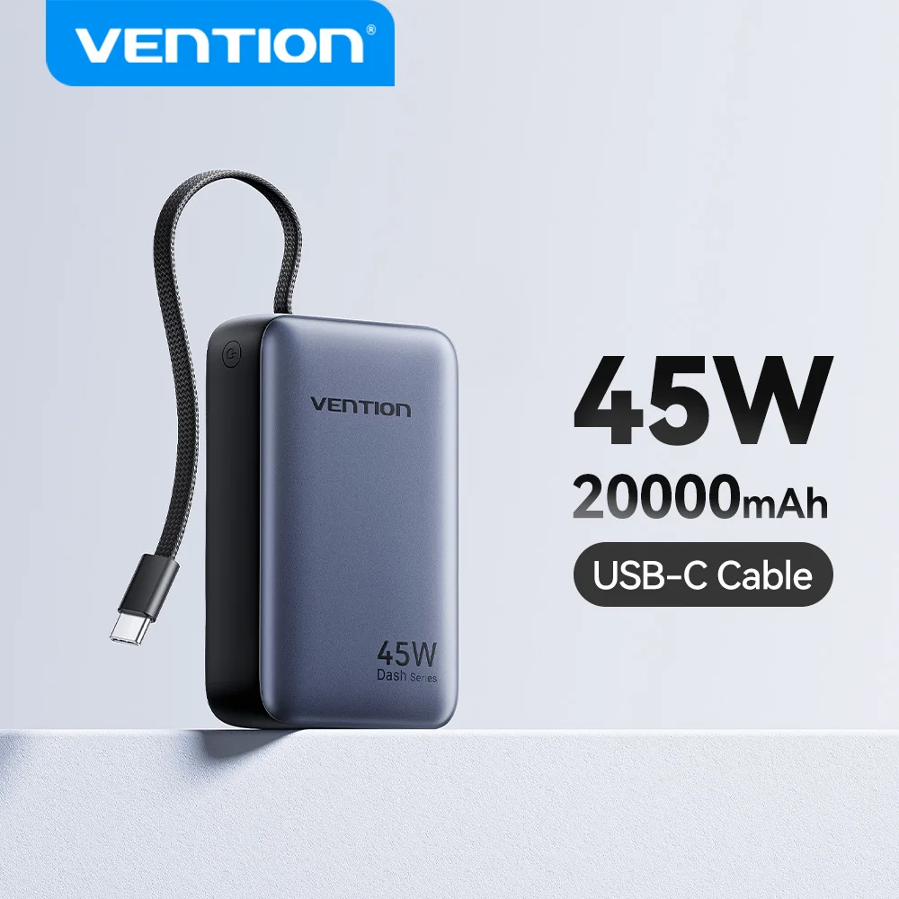 סוללת גיבוי ניידת Vention CCC 45W 20000mAh לטעינה מהירה