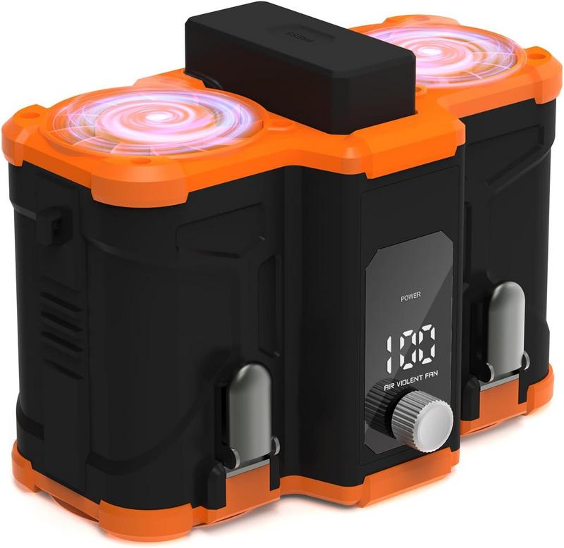 מאוורר לביש נייד 12000mAh עם פנס וסוללה נשלפת