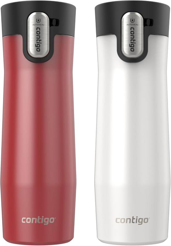 זוג בקבוקים תרמיים Contigo AUTOSEAL West Loop עם מכסה Easy-Clean 590 מ"ל