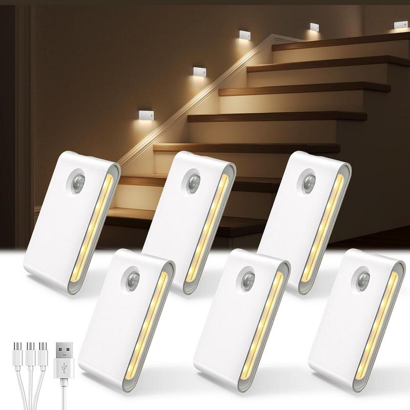 ערכת 6 נורות חיישן תנועה EZVALO Sync LED עם סוללה נטענת