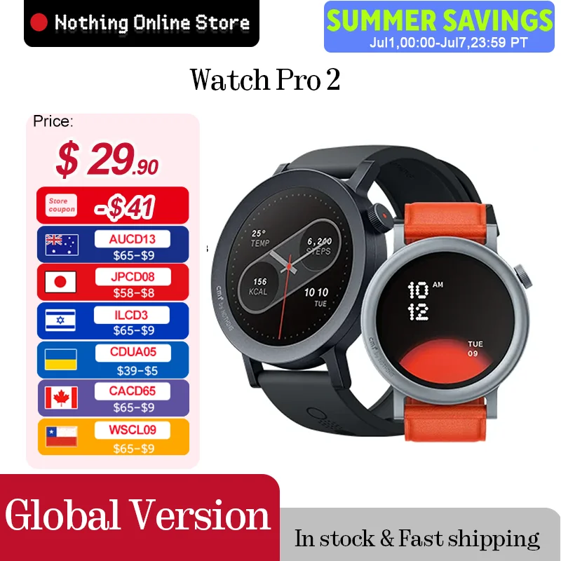 שעון חכם עם מסך AMOLED 1.32 אינץ' CMF by Nothing Watch Pro 2