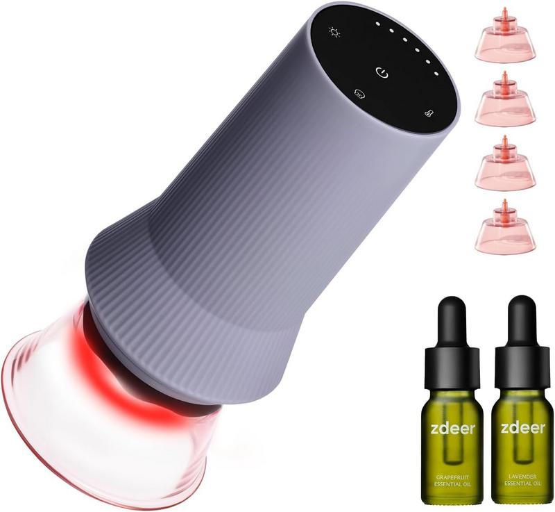 ערכת כוסות רוח חשמלית ZDEER Cupping Set עם 4 כוסות ושמנים אתריים