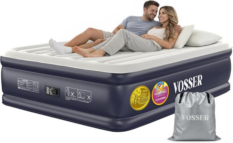 מזרן מתנפח גבוה עם משאבה פנימית VOSSER Queen