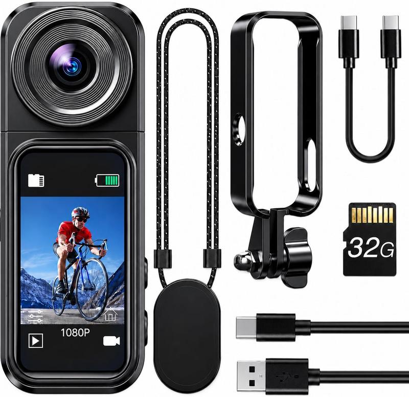 מצלמת גוף קומפקטית BOBLOV W2 עם מסך מגע, 32GB
