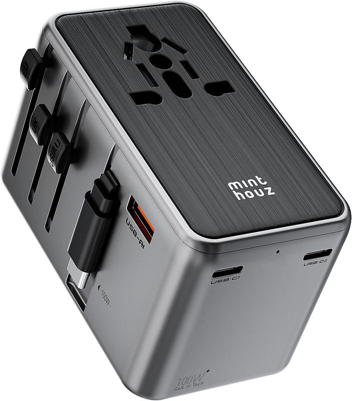 מתאם נסיעות אוניברסלי מהיר Minthouz Universal Travel Adapter 100W
