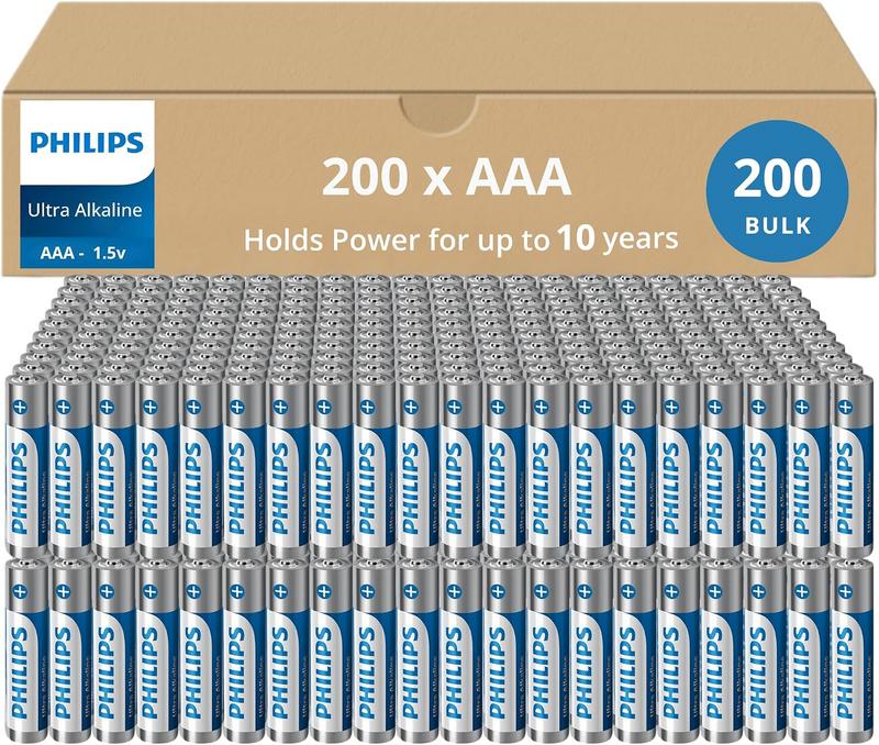 חבילת 200 סוללות AAA PHILIPS Ultra Alkaline 1.5V