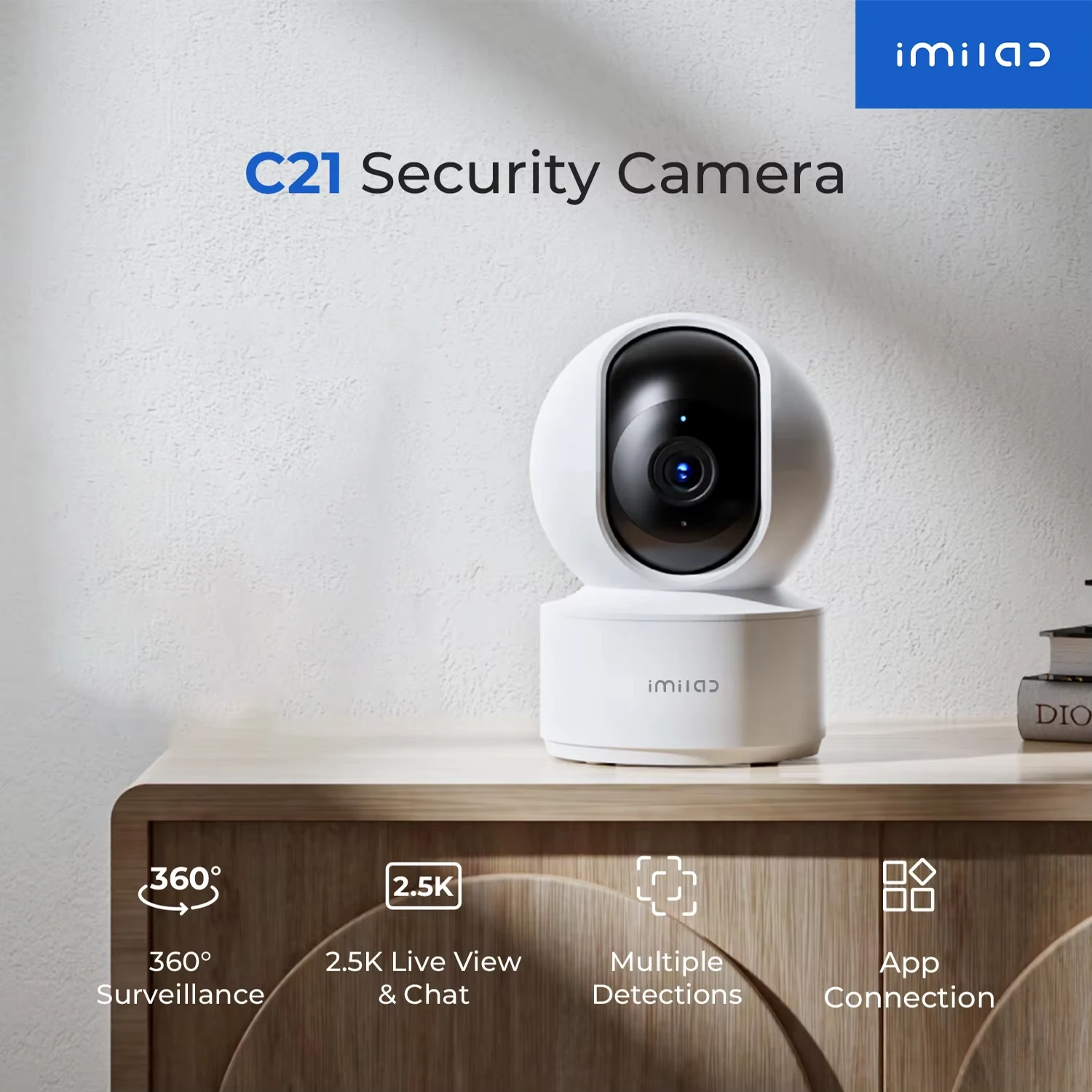 מצלמת אבטחה ביתית WiFi IMILAB 2.5K עם ראיית לילה Starlight