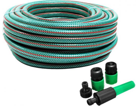 צינור PVC לגינה / השקייה 1/2 אינץ' 30 מטר + אביזרים Smith