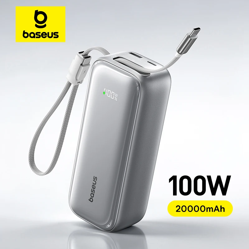 סוללת חירום 100W עם כבל USB-C נשלף Baseus PicoGo Pro AR11 20000mAh
