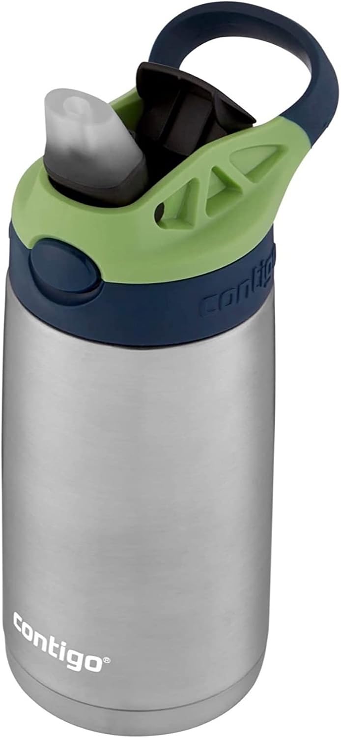 בקבוק מים מנירוסטה לילדים עם קשית ומכסה AUTOSPOUT Contigo Kids 13oz