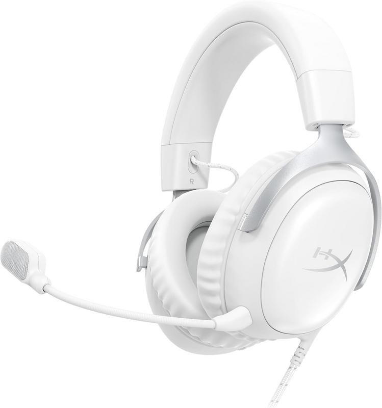 אוזניות גיימינג חוטיות HyperX Cloud III בצבע לבן