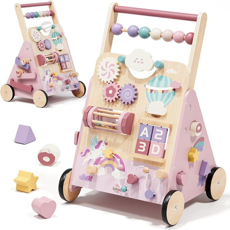 הליכון פעילות עץ לתינוקות Lehoo Castle Unicorn עם בקרת מהירות