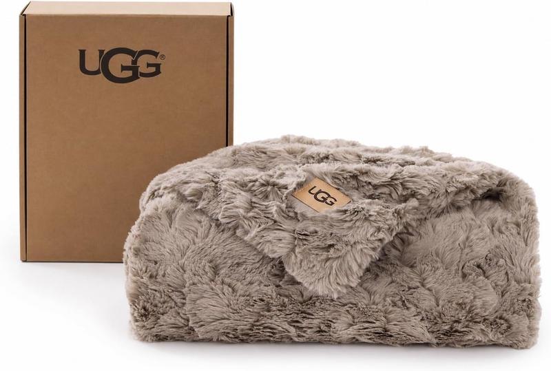 שמיכת פרווה מלאכותית זוגית UGG Adalee לגוף/מיטה, חום