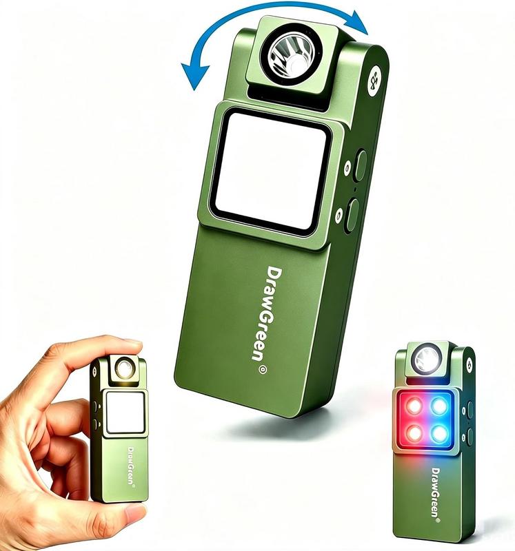 פנס כיס נטען מאלומיניום DrawGreen עם ראש מסתובב 180°