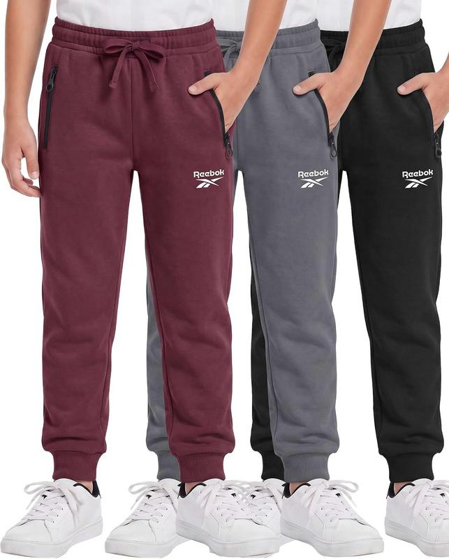 שלישיית מכנסי פליס לילדים עם כיסי רוכסן Reebok