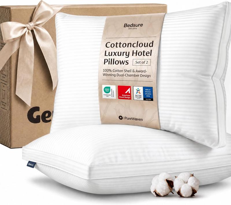 סט זוג כריות שינה Bedsure PureWoven עם מעטפת כותנה