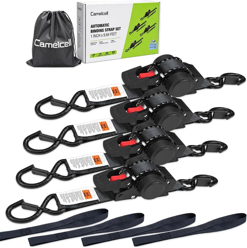 סט 4 רצועות ראצ'ט אוטומטיות נשלפות 1" x 320 ס"מ CAMELCELL