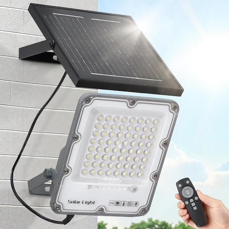 פנס הצפה סולארי 100W חיצוני עם שלט רחוק, תאורת רחוב וסנסור יום-לילה