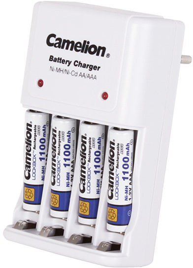 סוללות AAA נטענות 1100mAh כולל מטען AA/AAA Camelion